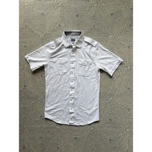 A Cut Above‎ Uniforms Short Sleeve Button Shirt - White - 16.5 Tall Fitted